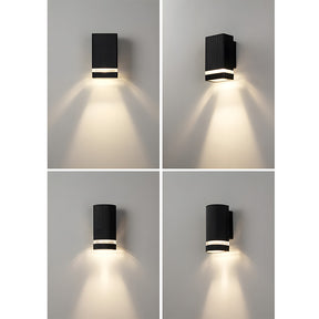 Contemporary IP65 Black Vertical Acrylic Outdoor Wall Lights for Garden Entryway