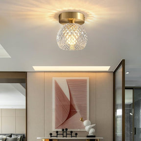 Contemporary Mini Clear Semi-Flush Hallway Ceiling Light