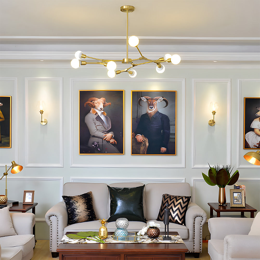Elegant Iron Craft Living Room Flush Mount Ceiling Light