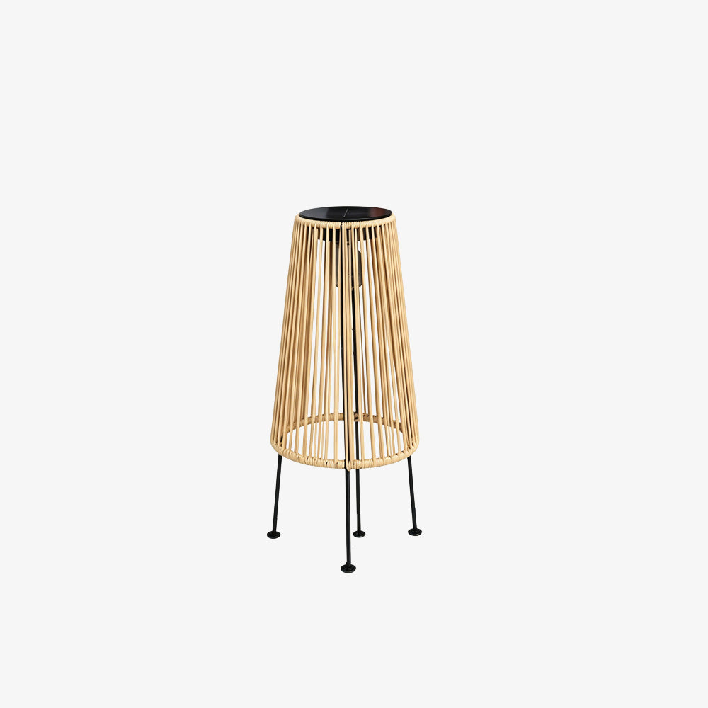Outdoor Waterproof Solar Rattan Floor Lamps for Patio Garden Porch