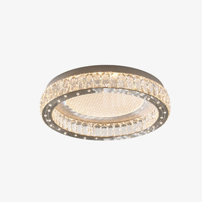 Modern Crystal Ring Stainless Steel LED Ceiling Light for Bedroom