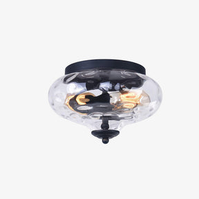 Modern Luxury Hammered Glass Flush Mount Ceiling Light for Entryway