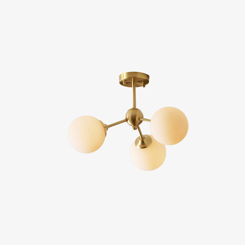 Amber Copper Glass Bubble Sputnik Pendant Light for Bedroom