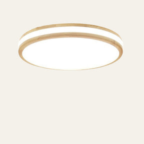 Simple Wood Round Bedroom LED Ceiling Light