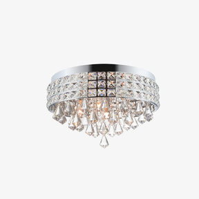 Modern Silver Crystal Flush Mount Ceiling Light for Dining Areas