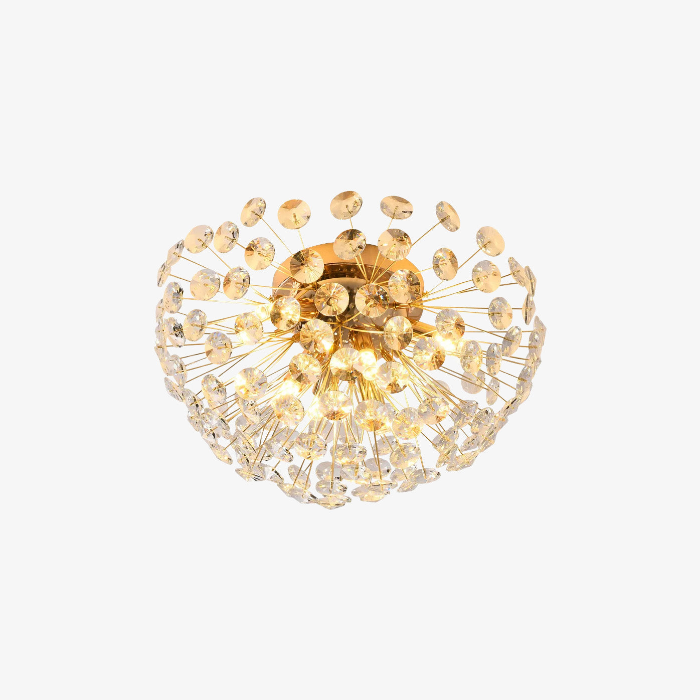 Elegant Gold Flush Mount Crystal Ceiling Lights for Living Room