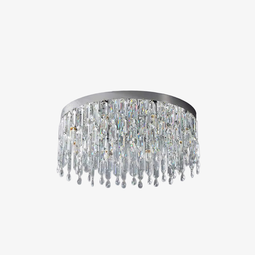 Luxury Gold Crystal Flush Mount Ceiling Light for Living Room