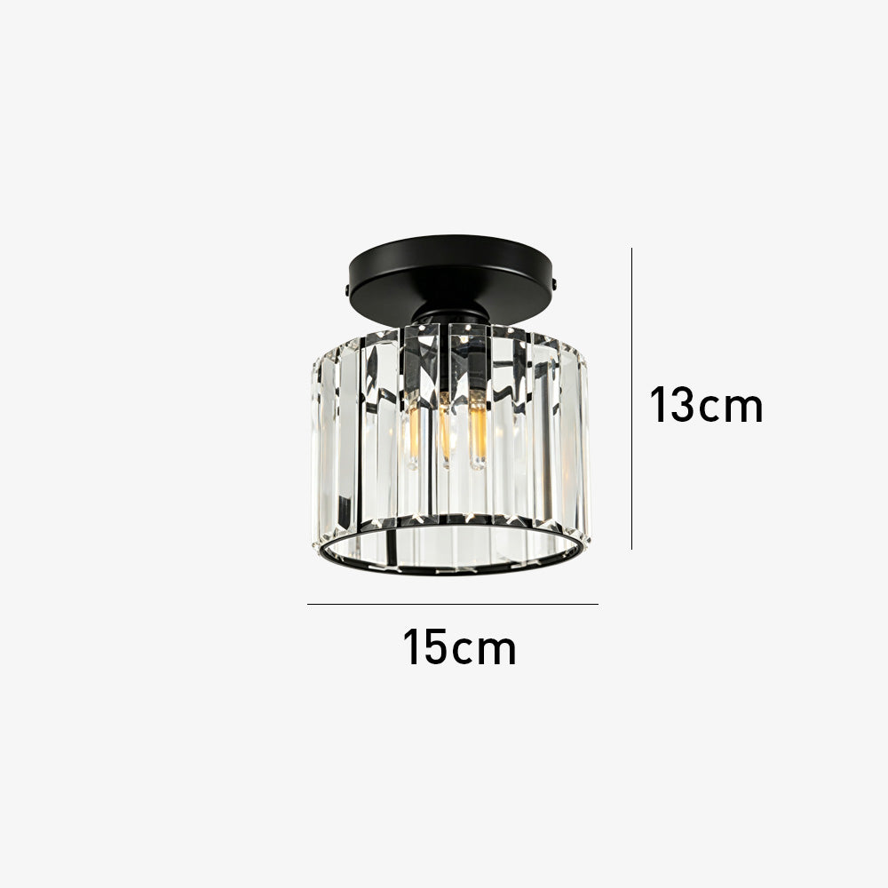 Hallway Crystal Semi-flush Mount Ceiling Lights in Black