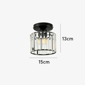 Hallway Crystal Semi-flush Mount Ceiling Lights in Black