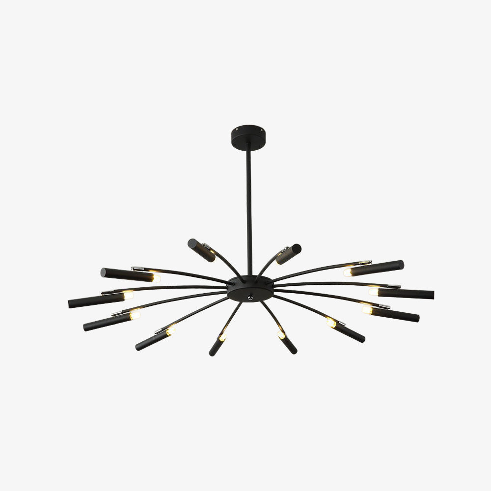 Modern Radial Multi-Light Iron Ceiling Light for Living Room