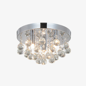 Modern Ceiling lights with Crystal Droplets, Chrome Finish