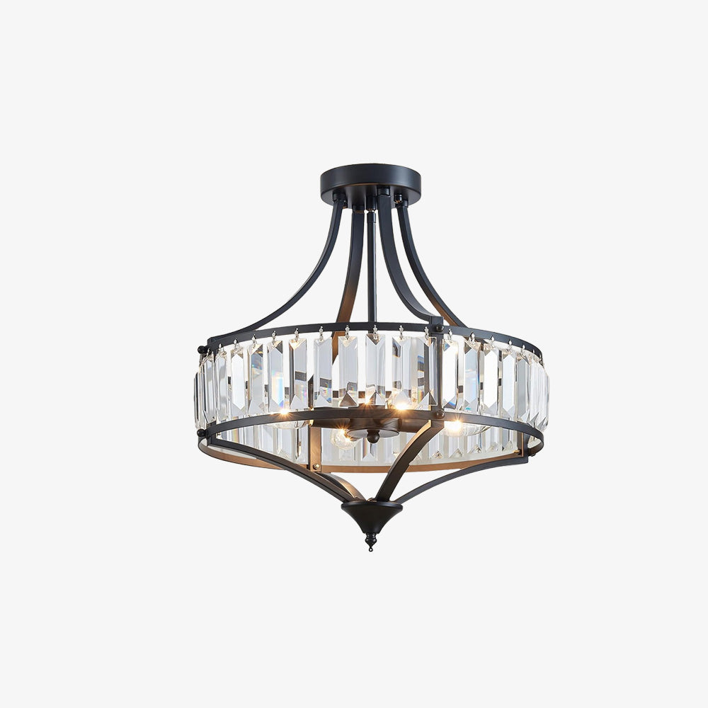 Modern Iron Crystal Large Ceiling Pendant Lights for Entryway Dining Room