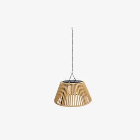 Waterproof Outdoor Solar Woven Rattan Pendant Lights for Porch Garden