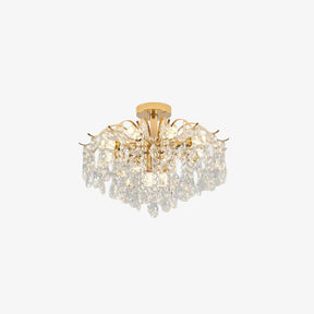 Semi-flush Iron Crystal Elegant Ceiling Lights for Living Room Bedroom