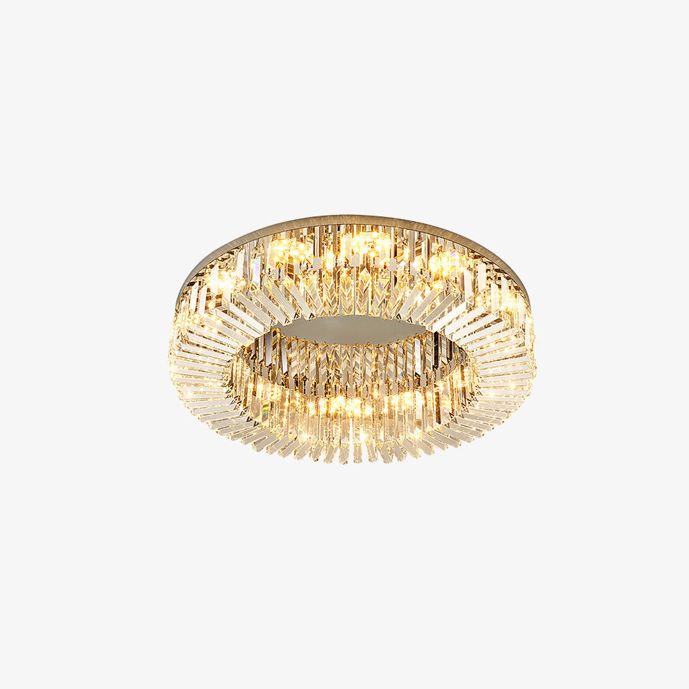 Modern Crystal Flush Mount Ceiling Light Ring Chandelier for Living Room