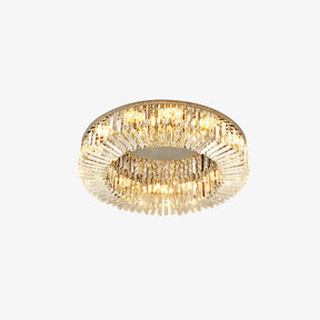Modern Crystal Flush Mount Ceiling Light Ring Chandelier for Living Room