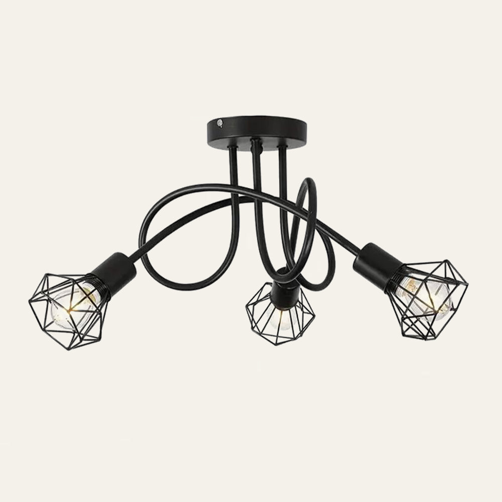 3 Lights Industrial Stylish Iron Living Room Ceiling Lights