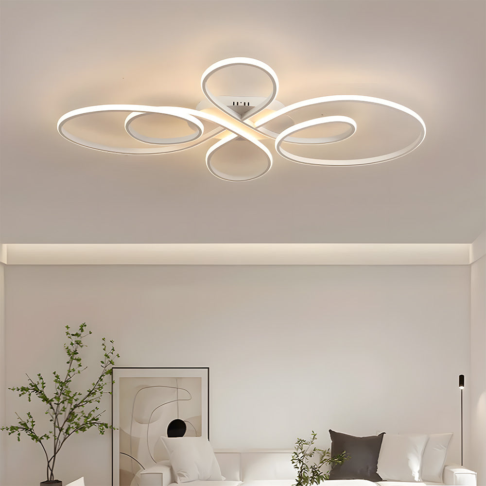 Modern Atmospheric Bow Metal LED Ceiling Light For Living Room