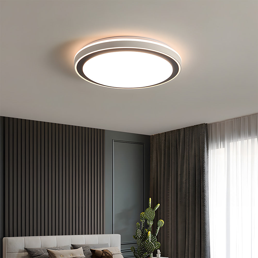 Modern Round Iron Acrylic LED Flush Mount Ceiling Light for Bedroom