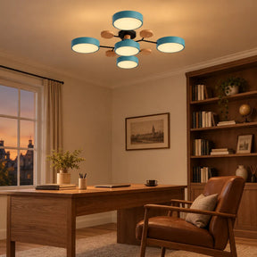 Nordic Wood Flush Mount Ceiling Light for Bedroom