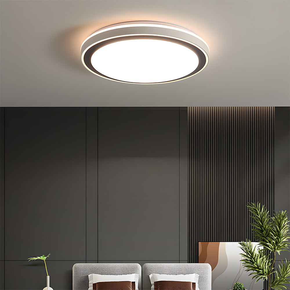 Modern Round Iron Acrylic LED Flush Mount Ceiling Light for Bedroom