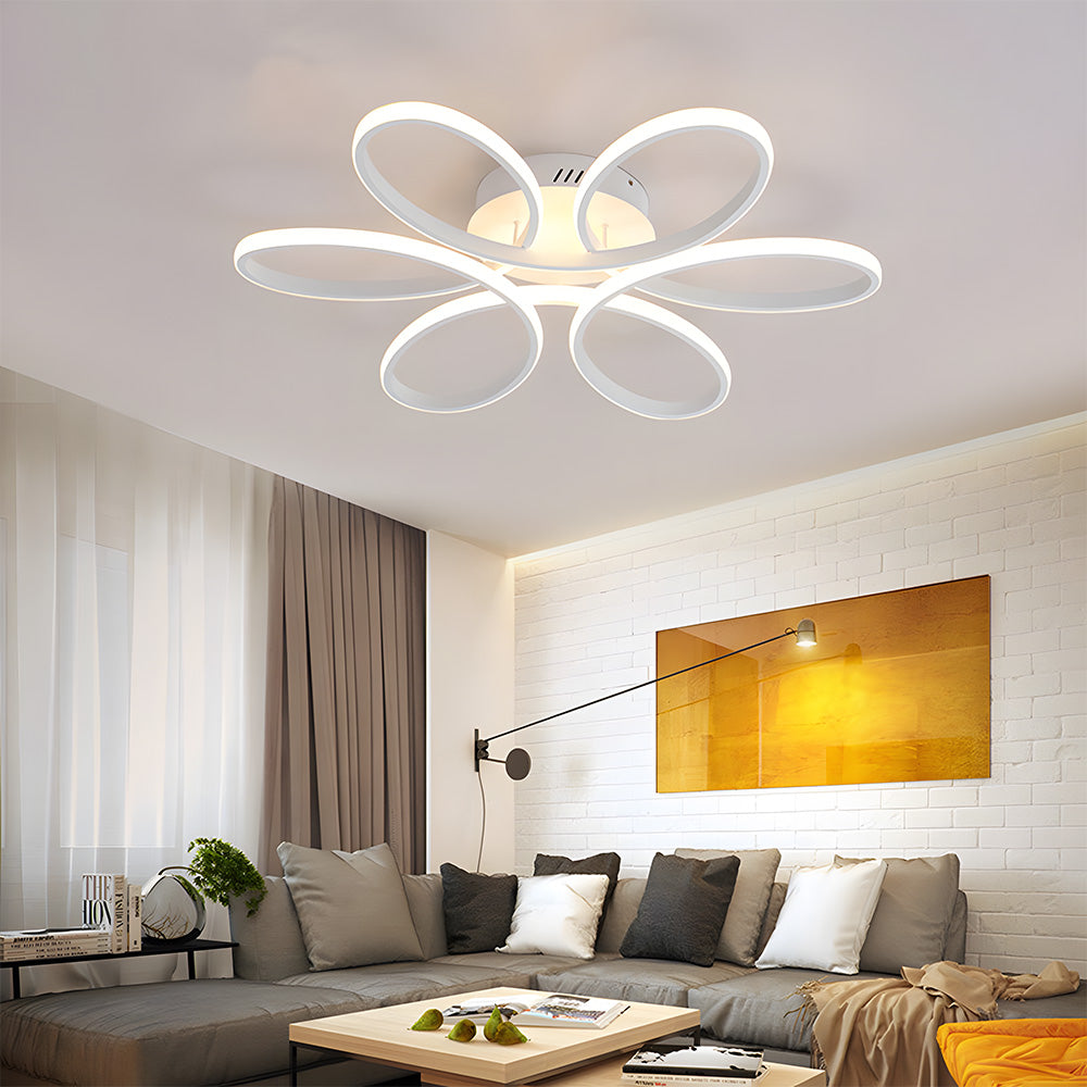 Minimalist Petal Metal LED Living Room Ceiling Light