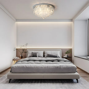 Luxury Crystal Ceiling Light Stainless Steel Flush Mount for Porch