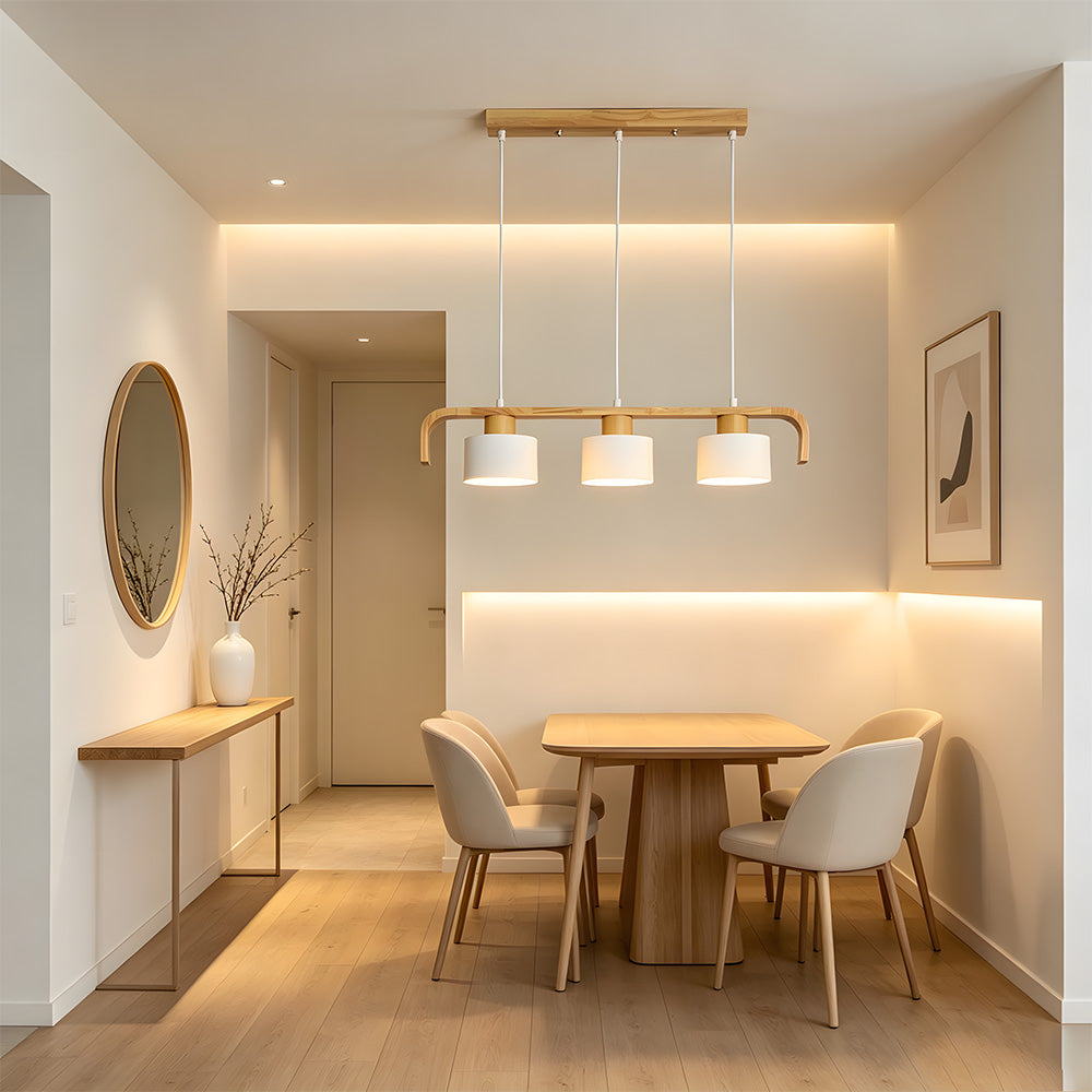 Modern Iron Wooden Pendant Lights for Kitchen Island Dining Room