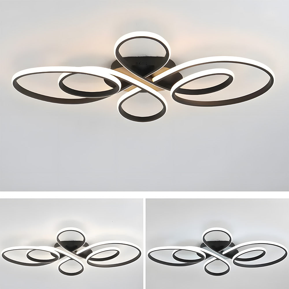 Modern Atmospheric Bow Metal LED Ceiling Light For Living Room