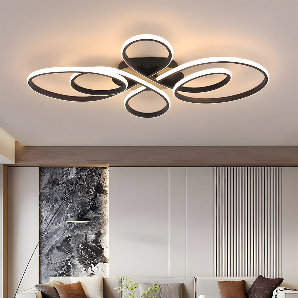 Modern Atmospheric Bow Metal LED Ceiling Light For Living Room