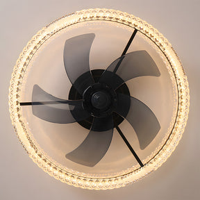 LED Dimmable 6-Speed Adjustable Reversible Ceiling Fan Light for Bedroom