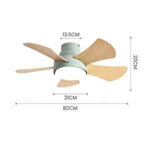 Contemporary Wood Semi-Flush Ceiling Fan With Lighting