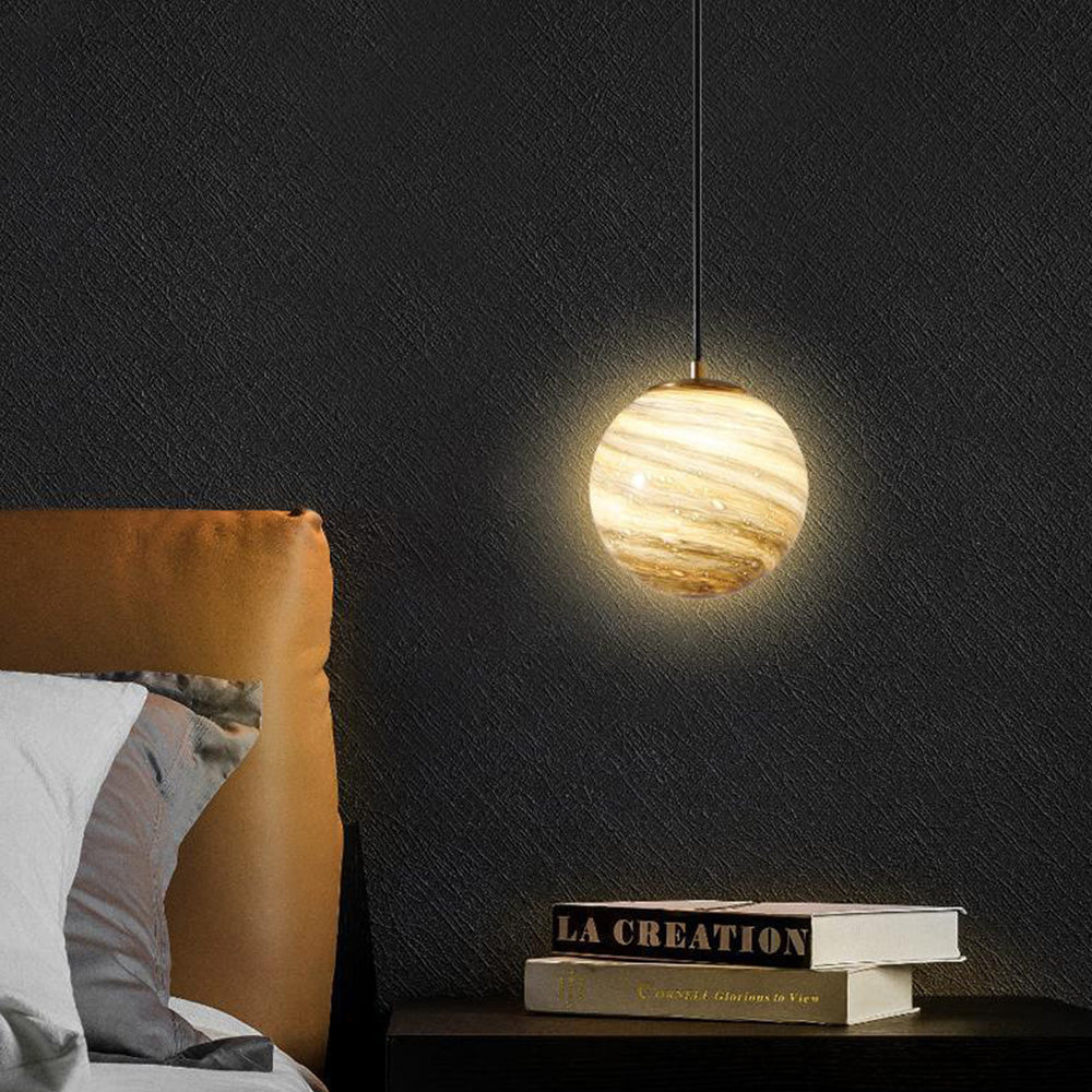 Creative Planet Glass Pendant Light For Bedroom