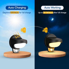 IP65 Waterproof Black Outdoor Solar Wall Lights with Motion Sensor