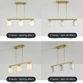 Modern Glass Kitchen Island Adjustable Height Ceiling Lights