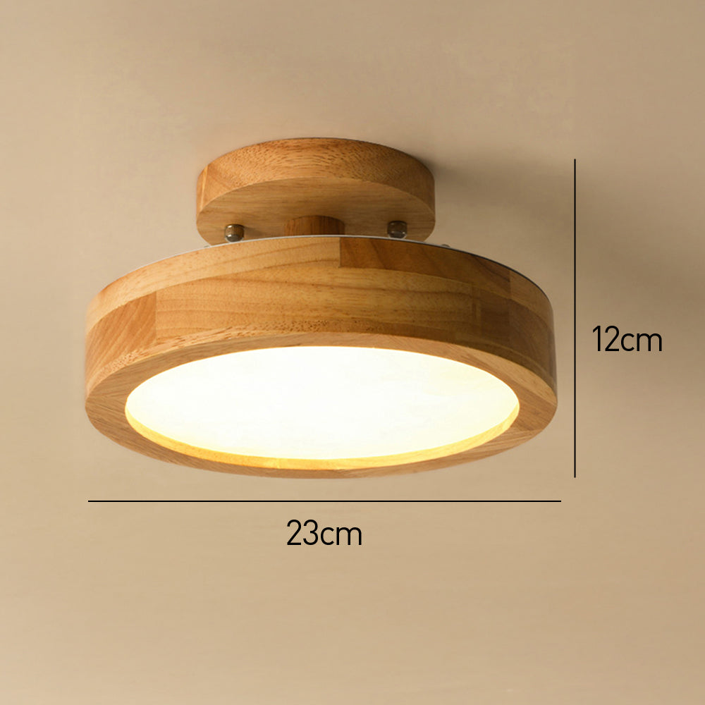 Retro Wood LED Ceiling Light For Living Room