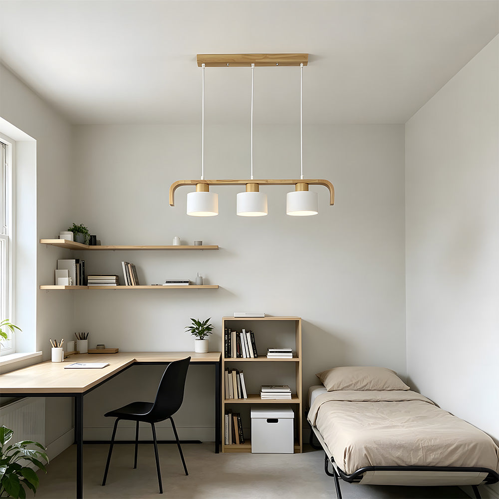 Modern Iron Wooden Pendant Lights for Kitchen Island Dining Room