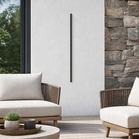 Modern Minimalist Black LED Linear Outdoor Wall Lamp