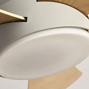 Contemporary Wood Semi-Flush Ceiling Fan With Lighting