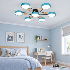 Nordic Wood Flush Mount Ceiling Light for Bedroom
