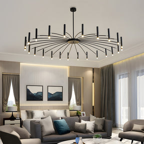 Modern Radial Multi-Light Iron Ceiling Light for Living Room
