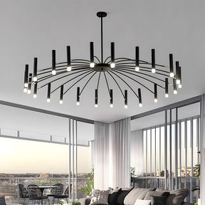 Modern Radial Multi-Light Iron Ceiling Light for Living Room