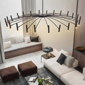 Modern Radial Multi-Light Iron Ceiling Light for Living Room