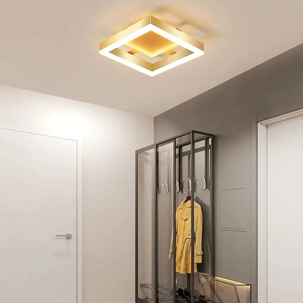 Gold Modern LED Flush Mount Ceiling Lights For Hallway