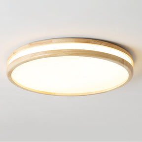 Simple Wood Round Bedroom LED Ceiling Light