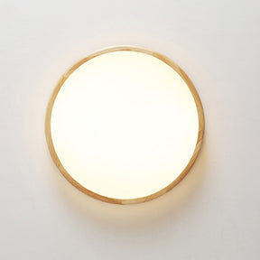 Simple Wood Round Bedroom LED Ceiling Light