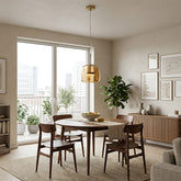 Elegant Amber Glass Iron LED Pendant Lights for Living Room