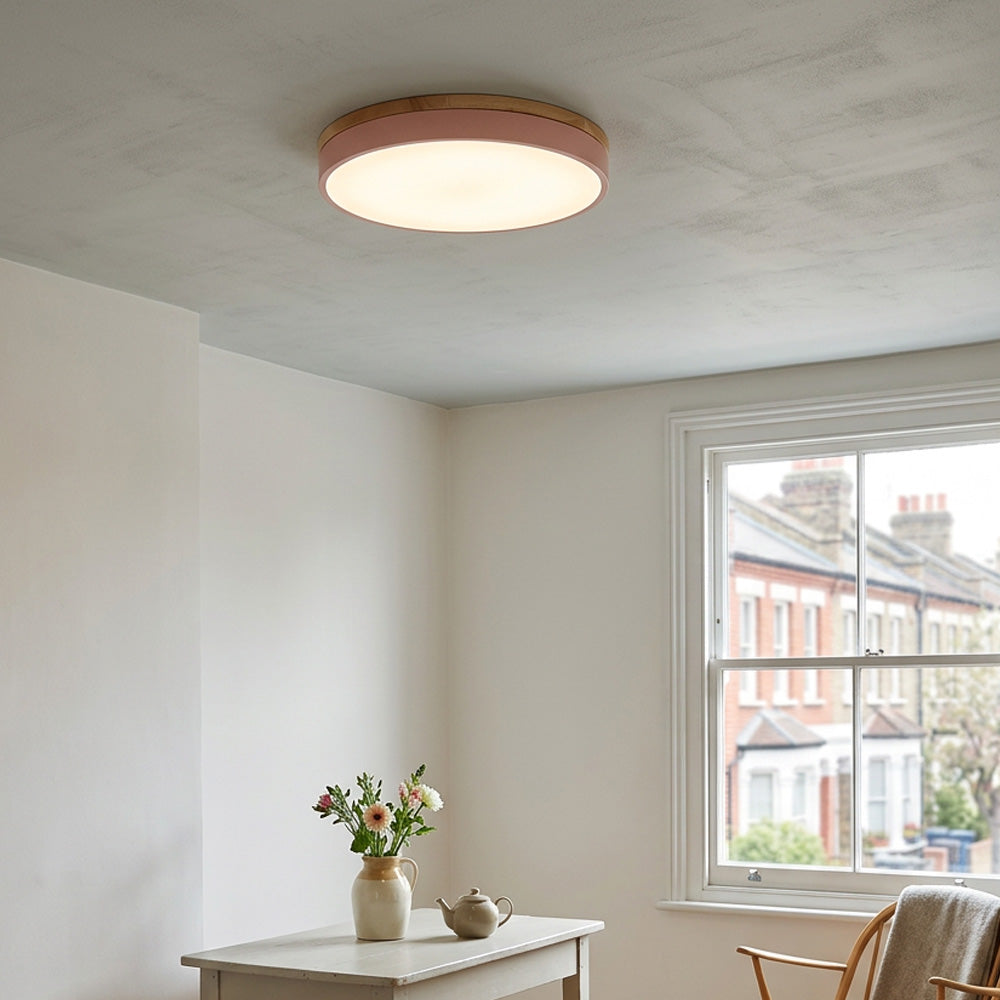 Aria Wood Flush Mount Ceiling Lamp