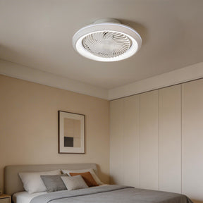 Enclosed Ceiling Fan with LED Light, 6 Speeds, Dimmable, Remote Control Ceiling Fan With Light