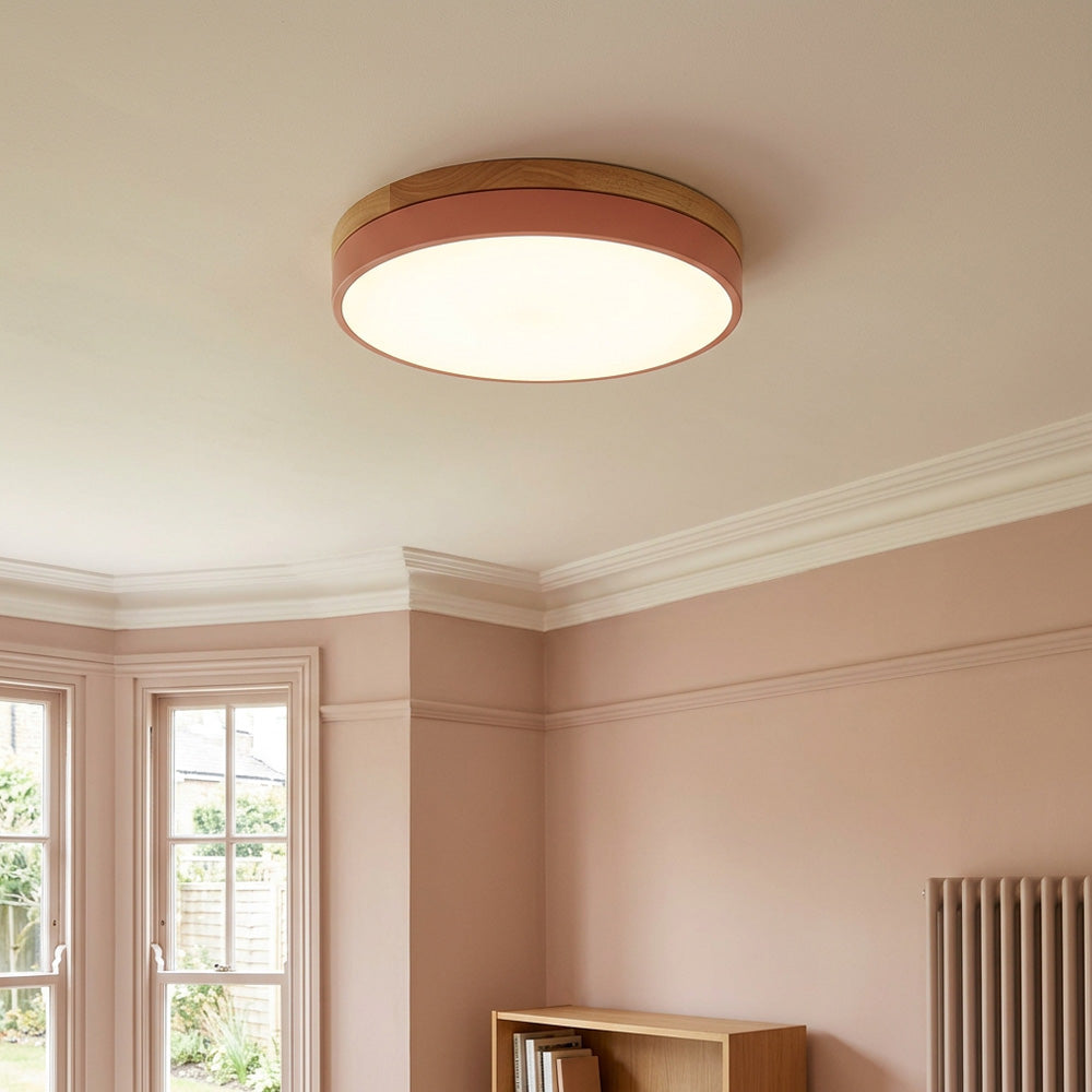 Aria Wood Flush Mount Ceiling Lamp